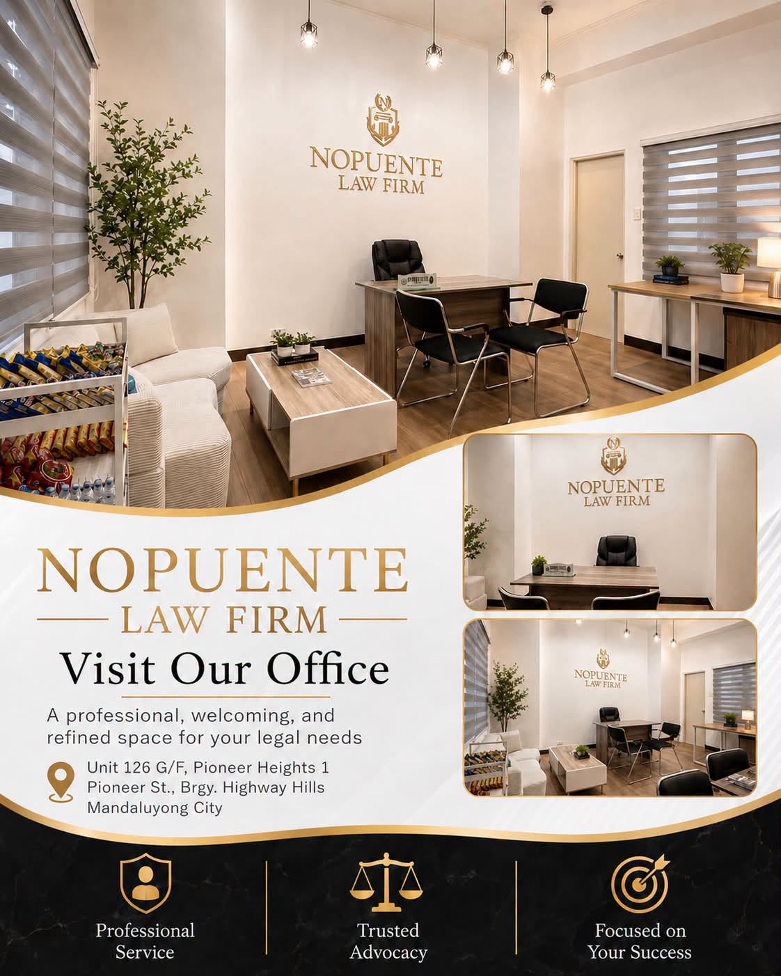 The interior of Nopuente Law Firm’s Mandaluyong office
